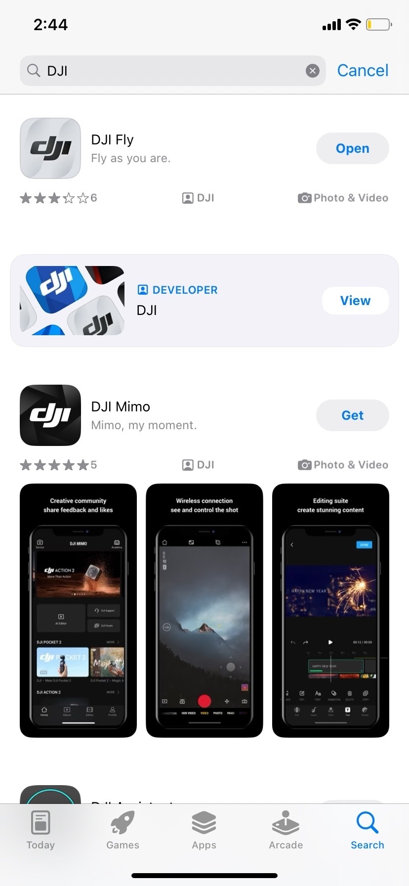 Шаг 6 — DJI Fly в App Store