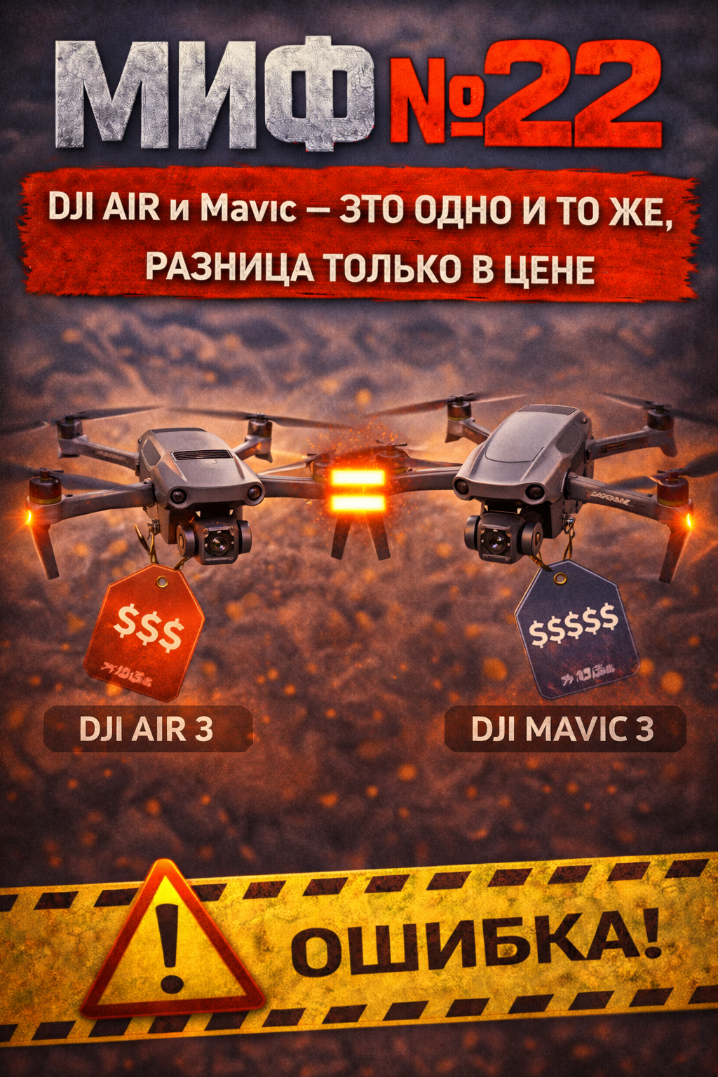 Миф №22: DJI Air и Mavic — это одно и то же, разница только в цене Миф №22: DJI Air и Mavic — это одно и то же, разница только в цене