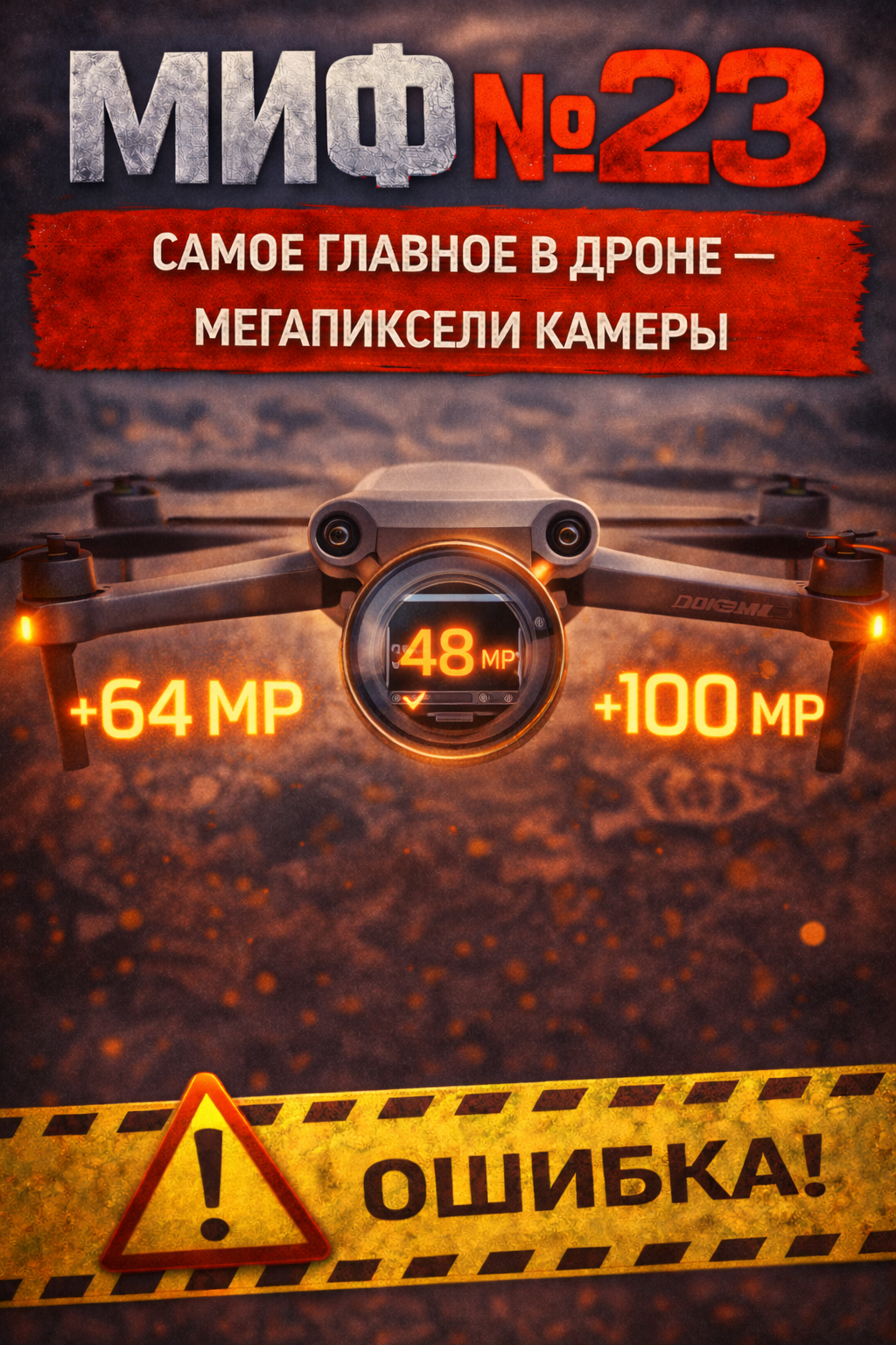 Миф №23: Самое главное в дроне — мегапиксели камеры Миф №23: Самое главное в дроне — мегапиксели камеры